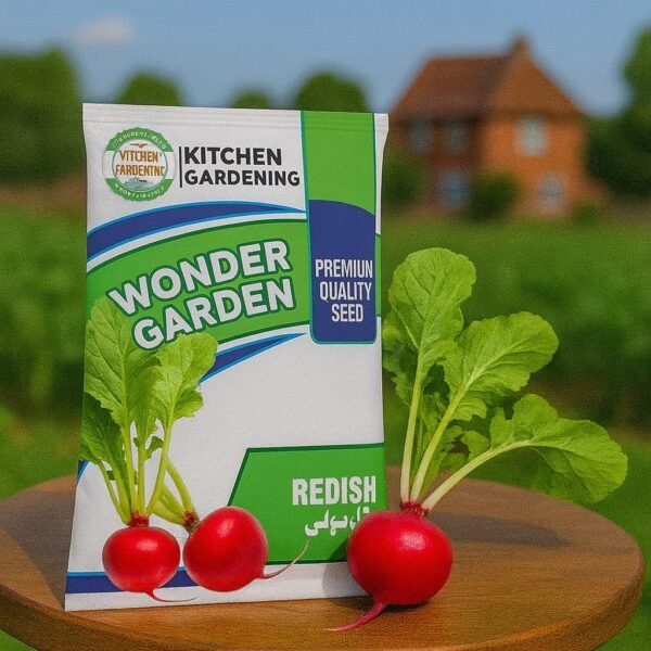 Woonder Gardening Redish (Mooli) Seeds - تیز، کرنچی مولی Grow your own fresh, pungent radishes (mooli) effortlessly! Woonder Gardening seeds are specially selected for high germination rates and bountiful harvests in Pakistan's diverse seasons. Perfect for kitchen gardens, pots, and open fields. 🌱 Fast Germination: See sprouts in just 4-6 days. 🥗 High Yield: Produces crisp, red, oval-shaped roots. 🇵🇰 Perfect for Pakistani Climate: Thrives in cool weather. 🏡 Home Garden Favorite: Easy to grow for beginners and experts. Order your pack and enjoy home-grown mooli within weeks!