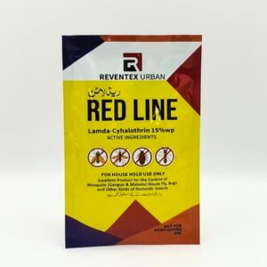 Reventex Urban RED LINE Lambda-Cyhalothrin 15% WP Household Insect Killer Powder – Effective Control for Mosquitoes, Houseflies, Cockroaches & Crawling Insects